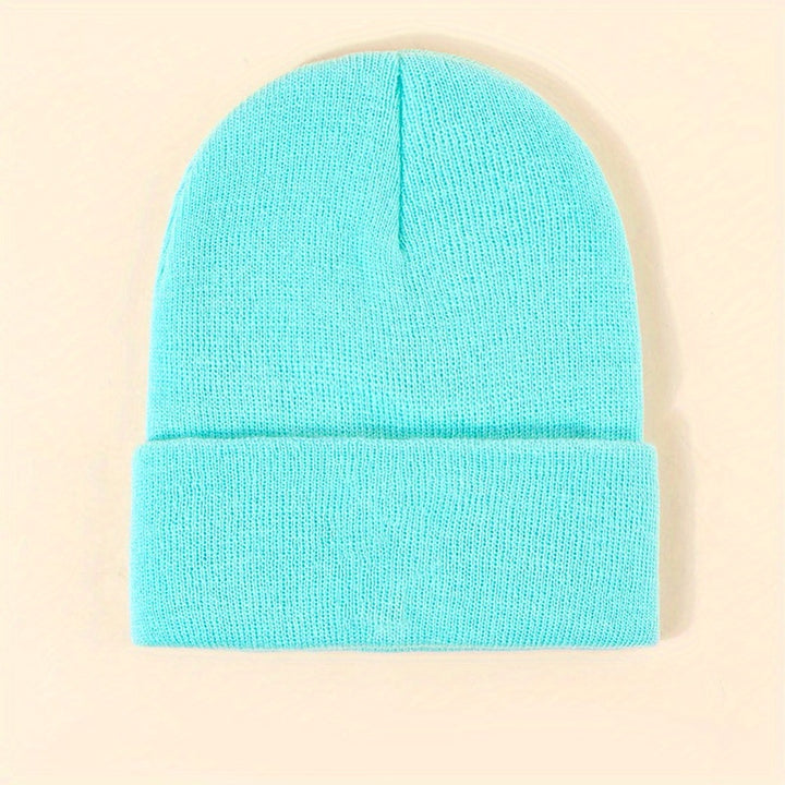 Trendy Candy Color Basic Beanie Simple Casual Knit Hats Elastic Coldproof Skull Cap Cuffed Beanies For Women Men Autumn & Winter