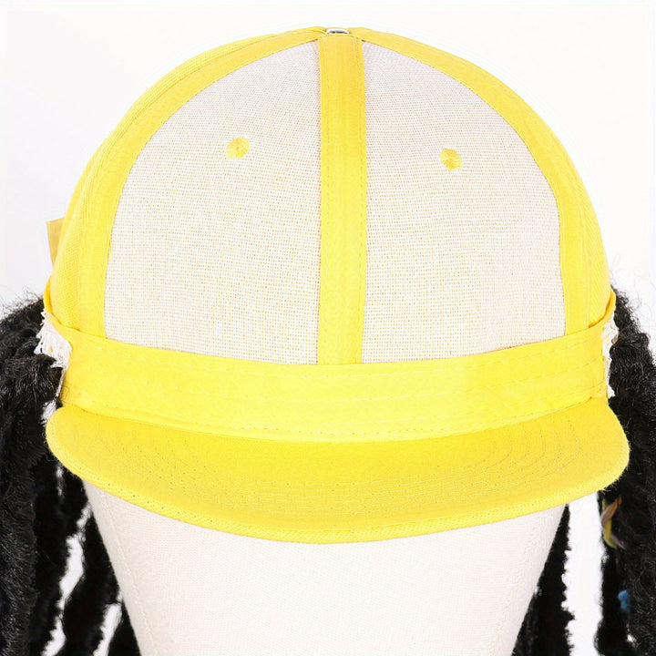 Hat Wigs 12 Inch Dreadlock Wigs With Black Baseball Cap Synthetic Fiber Dreads Hair Extensions With Hat Attatched For Women