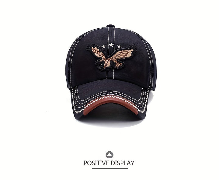 1pc Unisex Sunshade Breathable Baseball Cap With Eagle Embroidery For Outdoor Sport, Ideal choice for Gifts