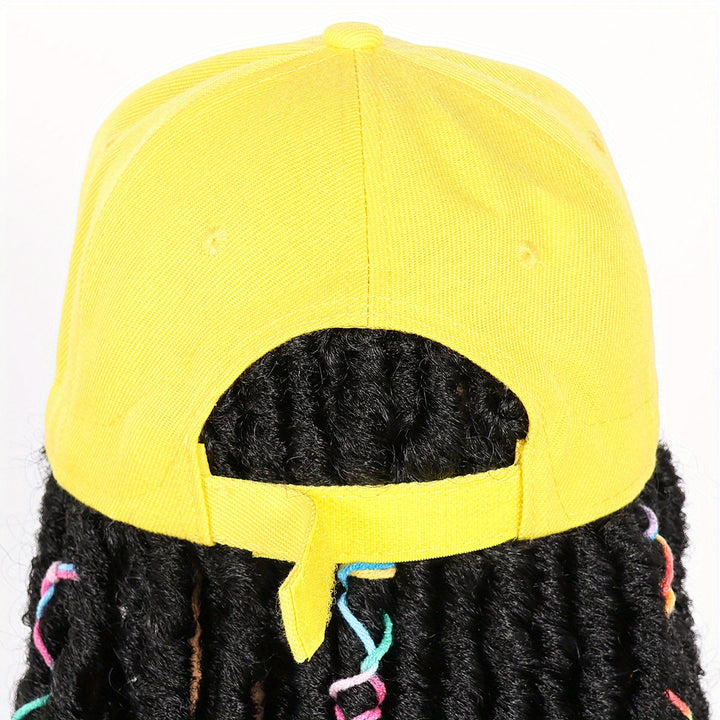 Hat Wigs 12 Inch Dreadlock Wigs With Black Baseball Cap Synthetic Fiber Dreads Hair Extensions With Hat Attatched For Women