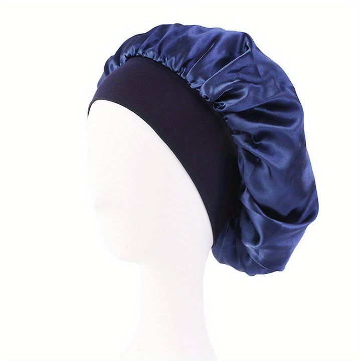 Elastic Band Satin Bonnet - Silky, Extra Large, For Night, Bath, Brimmed Hat, Soft and Comfortable
