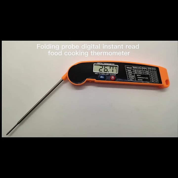 1pc Fast-Reading Digital Meat Thermometer, WEBBQ ABS Food Temperature Gauge with Hold Function, Single-Use, for Grilling BBQ, Kitchen Cooking, Adult - AAA Battery Operated (Batteries Not Included)