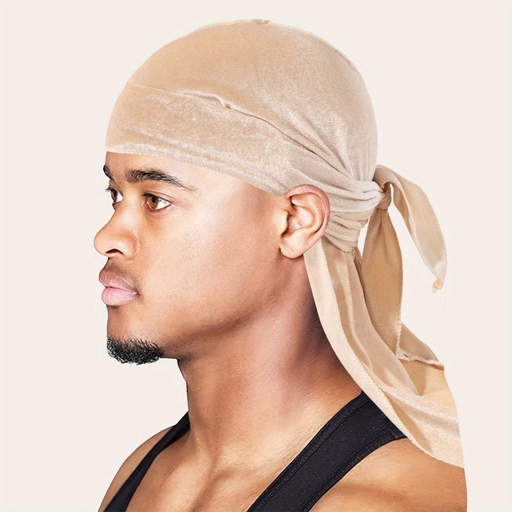 Velvet Durags for Men and Women - Soft and Comfortable Shower Cap with Long Tail and Wide Straps - Perfect for Protecting Hair and Styling - Bathroom Accessories