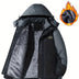 Men'S Casual Color Block Thick Hooded Jacket, Windproof Single-Layer Fleece Jacket for Fall Winter Jacket Gifts