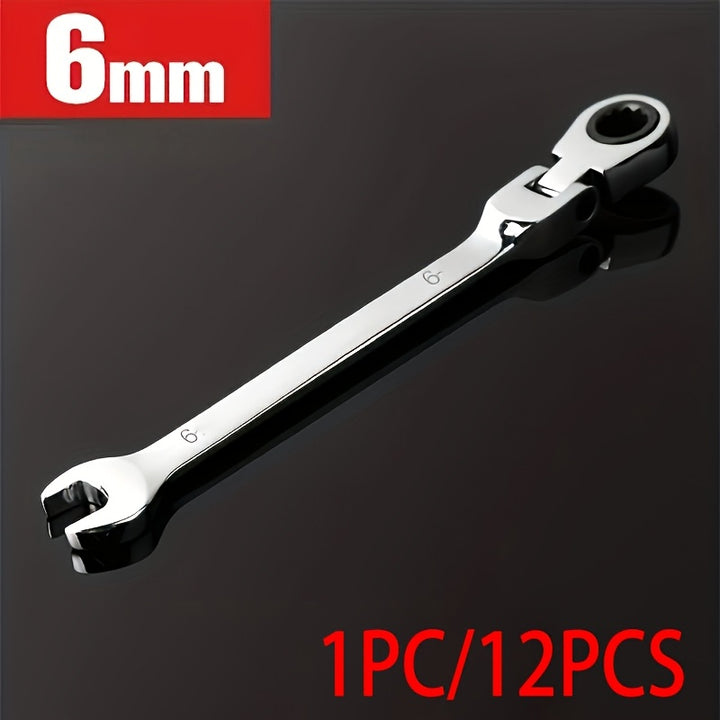 1pc/12pcs, Ratchet Wrench With Flexible Head, Dual-use Ratchet Tool Automotive Hand Tool Ratchet Wrench
