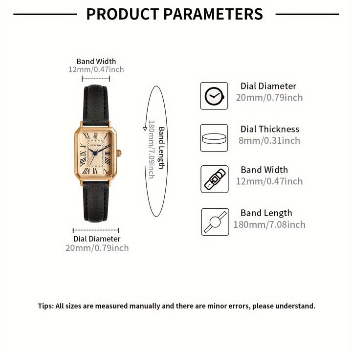 Ladies Square Roman Numeral Luxury Vintage Fashion Quartz Watch Fancy Women Watches Jewelry Sophisticated And Stylish Women Watch