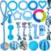 20 Packs Puppy Chew Toys - Dog Teething Toys For Puppies, Puppy Toys Teething Rings And Durable Ropes, Blue Rubber Toy Bundle For Small Dogs, Cute Interactive Dog Balls For Small Breed