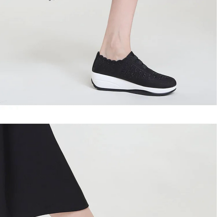Women's Swing Sneakers Platform Wedge Slip on Casual Sports Shoes for Woman Breathable Slimming Fitness Rocking Shoes Thick Sole