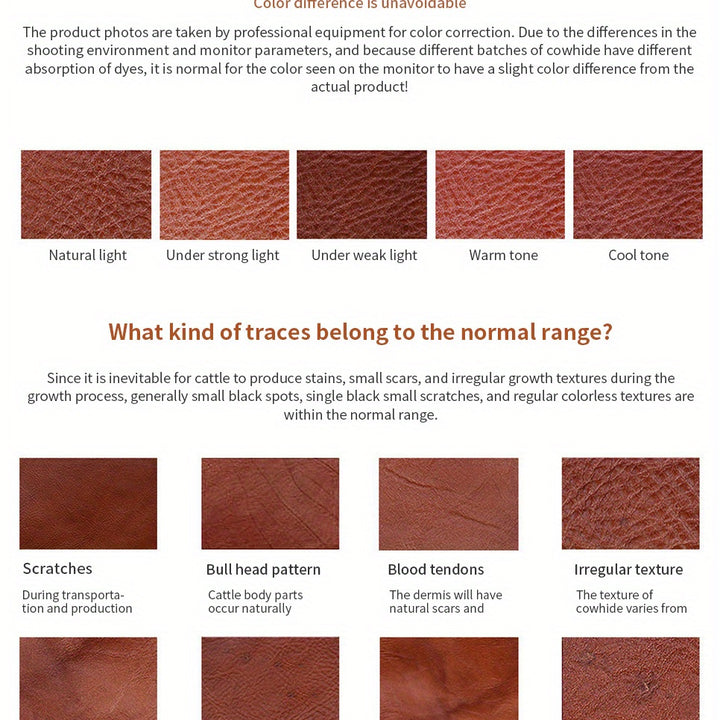 Men's Retro Genuine Leather Multi-Card Wallet with Zip, Large Capacity, Anti-Theft