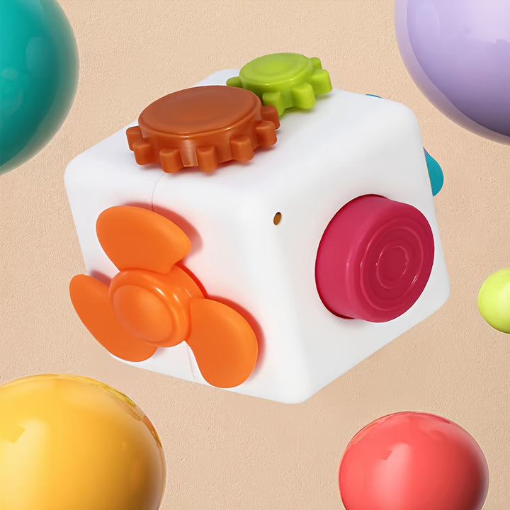 Activity Cube, Suitable For Children's Busy Cube, Baby Sensory Busy Travel Learning Toys, 6-in-1 Montessori Early Childhood Education Learning Toys, Autism Development Game Center-color Random