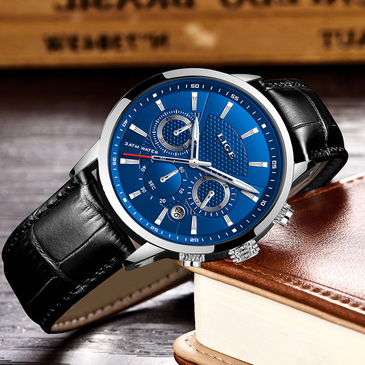 Watches Mens 2022 LIGE Top Brand Luxury Casual Leather Quartz Men's Watch Business Clock Male Sport Date Chronograph
