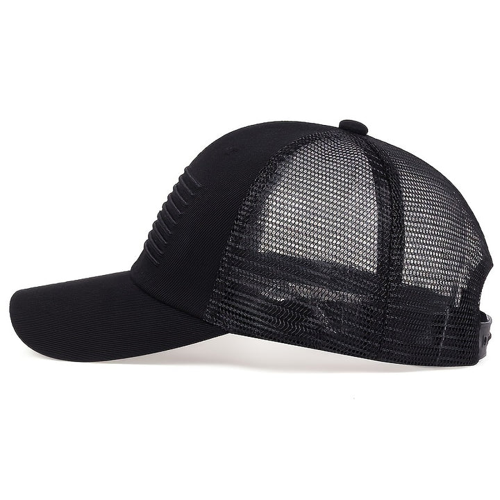 Embroidered Mesh Back American Flag Snapback Baseball Cap, U.S.A. Patriotic Caps For Veteran's Day, July 4th Independence Day