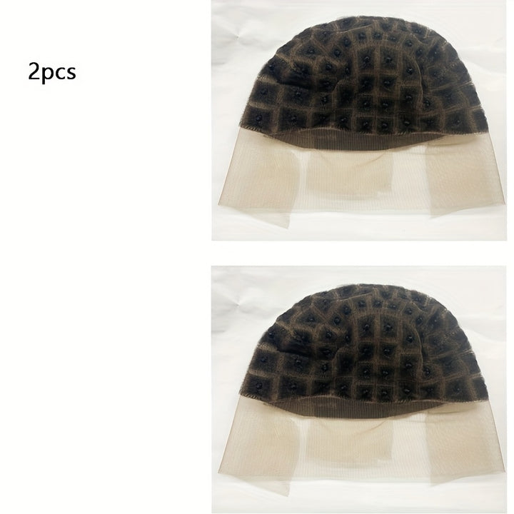 [Natural Braided Wig with Bangs] 95 Sections Glueless Full HD Lace Crochet Wig Cap for Women - Natural Looking Braided Wig with Bangs, Easy Sew-in, Black Braid Material, Free Hooks Included
