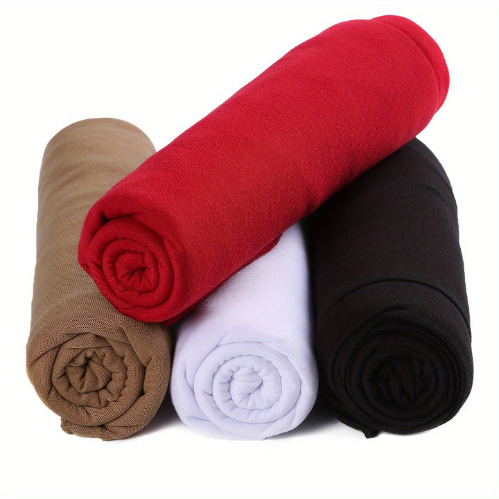 1pc/4pcs Ultra Soft Boho Pleated Head Wrap Turban Cap - Elegant Solid Color, Extra Long, Breathable Head Band Tie for Women