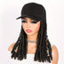 Hat Wigs 12 Inch Dreadlock Wigs With Black Baseball Cap Synthetic Fiber Dreads Hair Extensions With Hat Attatched For Women