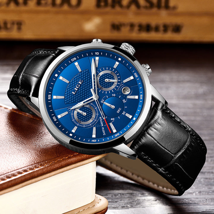Watches Mens 2022 LIGE Top Brand Luxury Casual Leather Quartz Men's Watch Business Clock Male Sport Date Chronograph