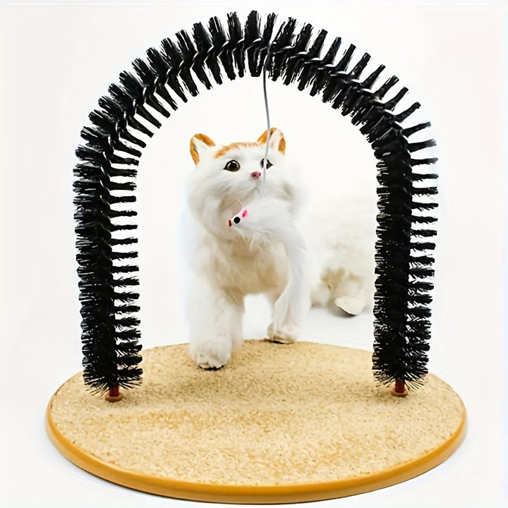 1pc Grooming Brushes And Tickle Toys That Cats Can't Resist - Cat Arch Self Groomer: Pamper Your Cat With Massages And Grooming Brushes!