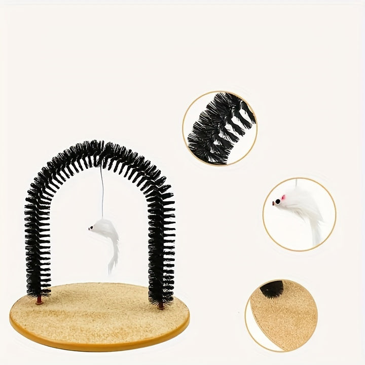 1pc Grooming Brushes And Tickle Toys That Cats Can't Resist - Cat Arch Self Groomer: Pamper Your Cat With Massages And Grooming Brushes!