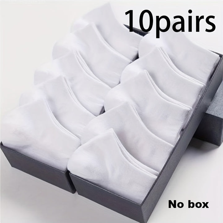 3/5/10 Pairs Men's Cotton Blend Plain Color Breathable Sweat Resistant Anti-odor No Show Socks
