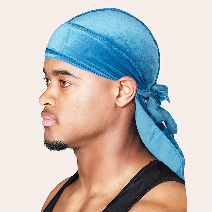 Velvet Durags for Men and Women - Soft and Comfortable Shower Cap with Long Tail and Wide Straps - Perfect for Protecting Hair and Styling - Bathroom Accessories
