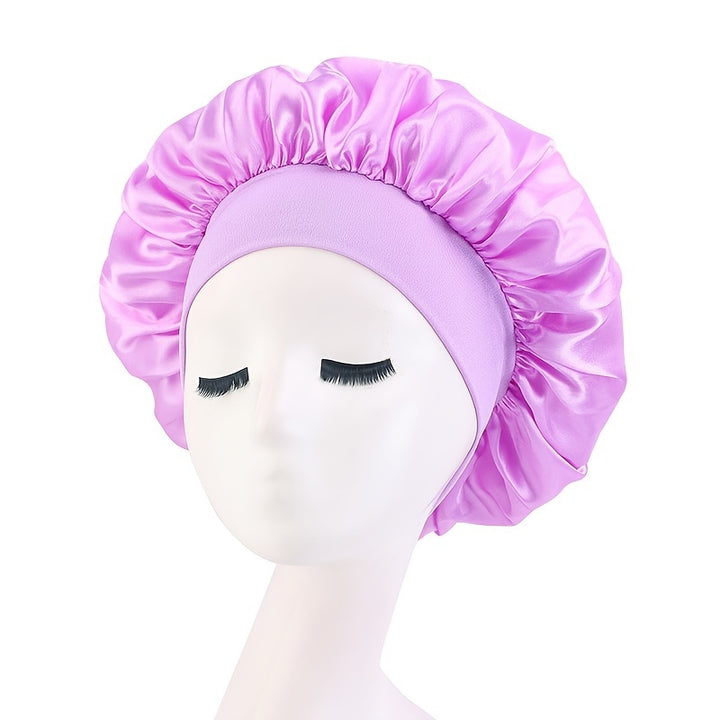 Elastic Band Satin Bonnet - Silky, Extra Large, For Night, Bath, Brimmed Hat, Soft and Comfortable