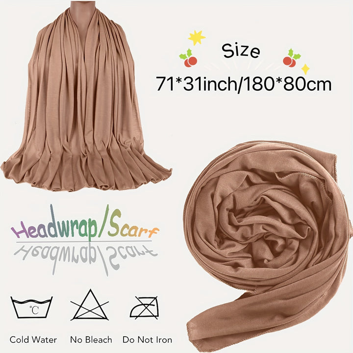 1pc/4pcs Ultra Soft Boho Pleated Head Wrap Turban Cap - Elegant Solid Color, Extra Long, Breathable Head Band Tie for Women