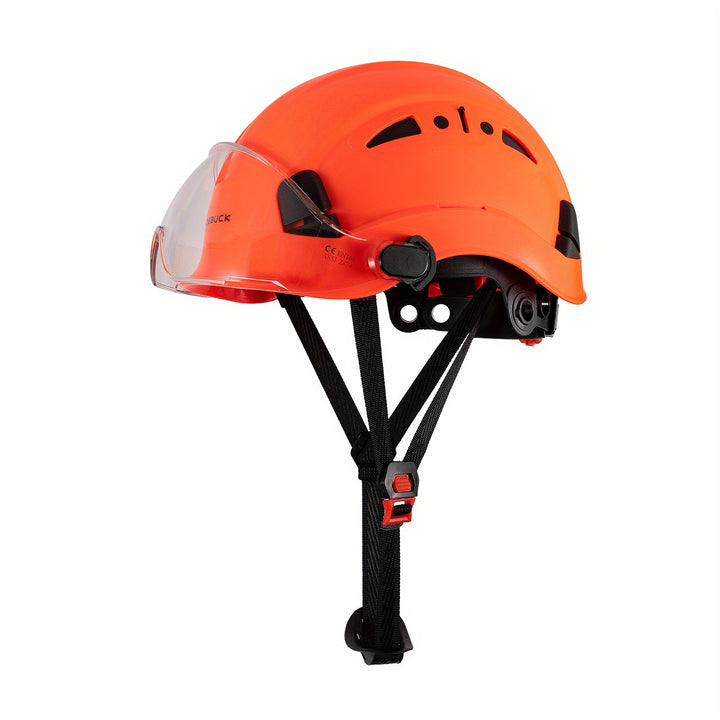 High-Quality ABS Construction Hard Hat with Goggles - Adjustable, Breathable Safety Helmet for Workers