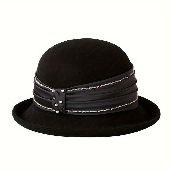 French Style Wool Bucket Hat Elegant Lightweight Warm Basin Hats Classic Coldproof Fisherman Cap For Women Autumn & Winter