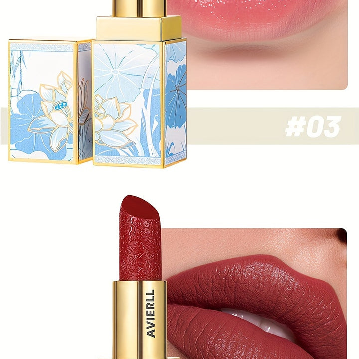 Enchanting Luxurious Matte Velvet Lip Collection - Hydrating, Long-Lasting, Seamless Finish - A Fashionable Chinese Traditional Printed Gift for Women, Perfect for Valentines Day & Lunar New Year Celebrations