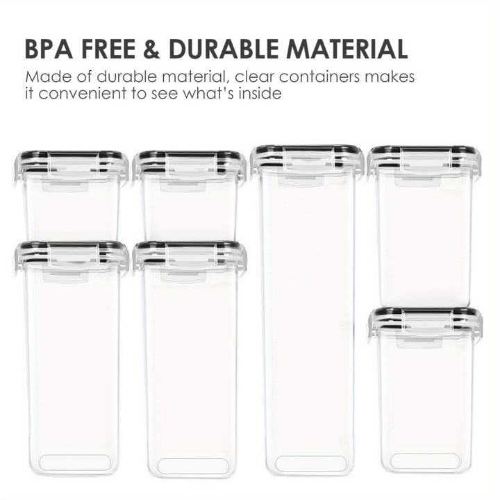 9Pcs Airtight Food Storage Containers With Lids, BPA Free, Plastic Kitchen And Pantry Canisters For Cereal, Dry Food, Flour And Sugar, Dishwasher Safe