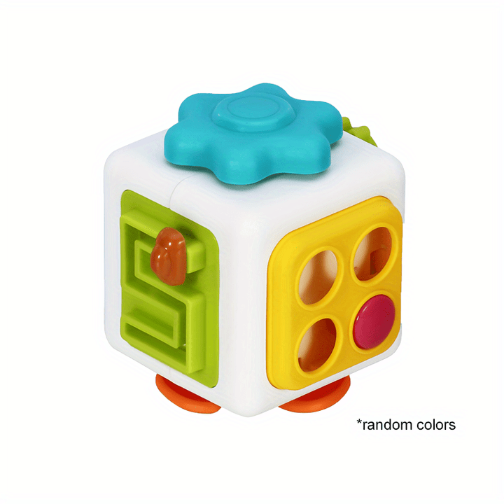 Activity Cube, Suitable For Children's Busy Cube, Baby Sensory Busy Travel Learning Toys, 6-in-1 Montessori Early Childhood Education Learning Toys, Autism Development Game Center-color Random