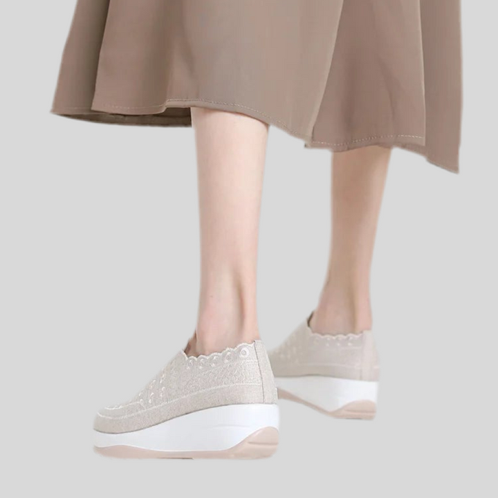 Women's Swing Sneakers Platform Wedge Slip on Casual Sports Shoes for Woman Breathable Slimming Fitness Rocking Shoes Thick Sole