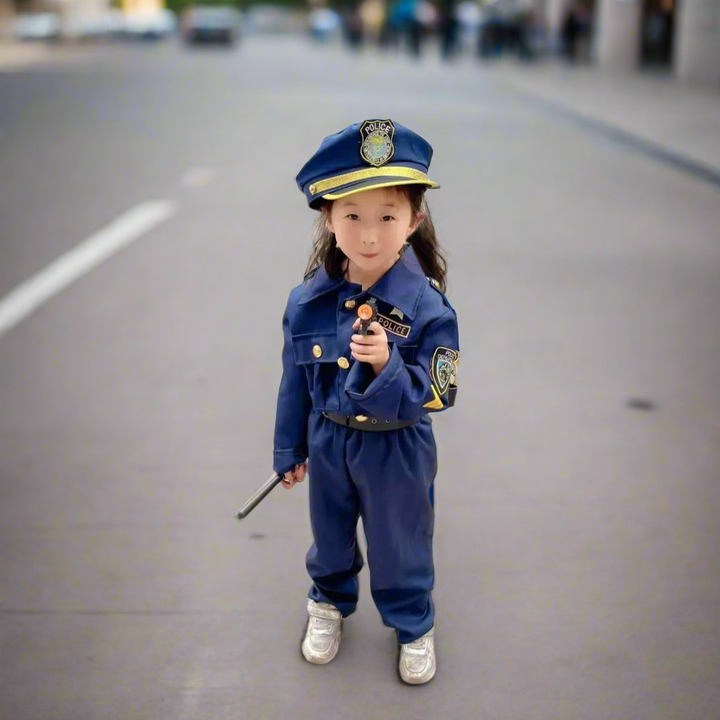 Kids Police Costume – Halloween Cop Uniform
Patrol the Halloween streets!
Fun police uniform perfect for trick-or-treating, parties, and cosplay.
👮 Includes: Police shirt + accessories
🎃 Perfect for Halloween parties