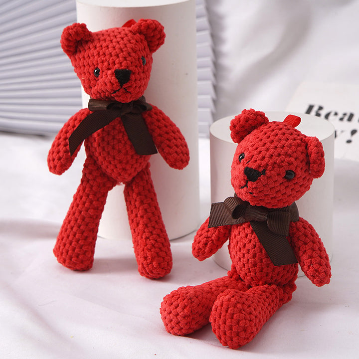 1pc 15cm/5.9in Bear Stuffed Plush Toys, Cute Dress Key Pendant, Dolls, Gifts, Birthday Wedding Party Decor easter gift Christmas, Halloween Gift