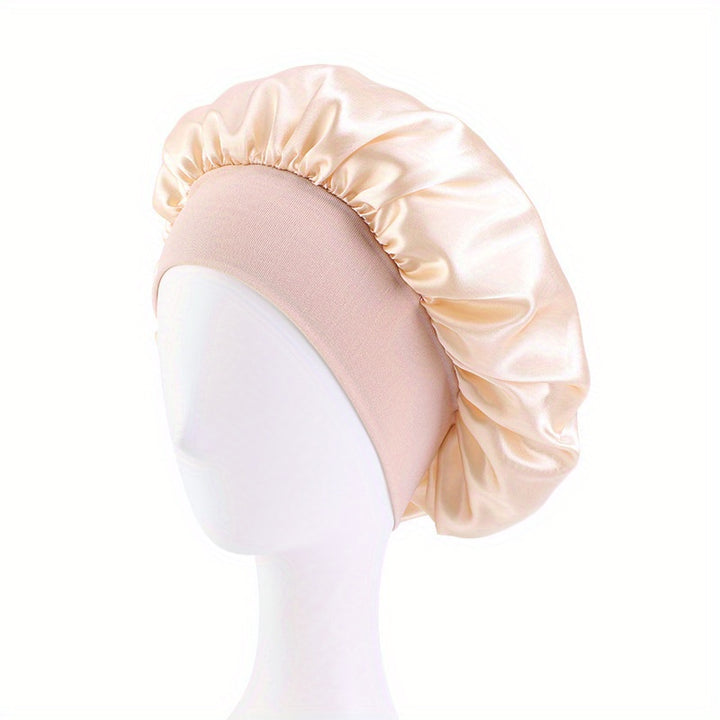Elastic Band Satin Bonnet - Silky, Extra Large, For Night, Bath, Brimmed Hat, Soft and Comfortable