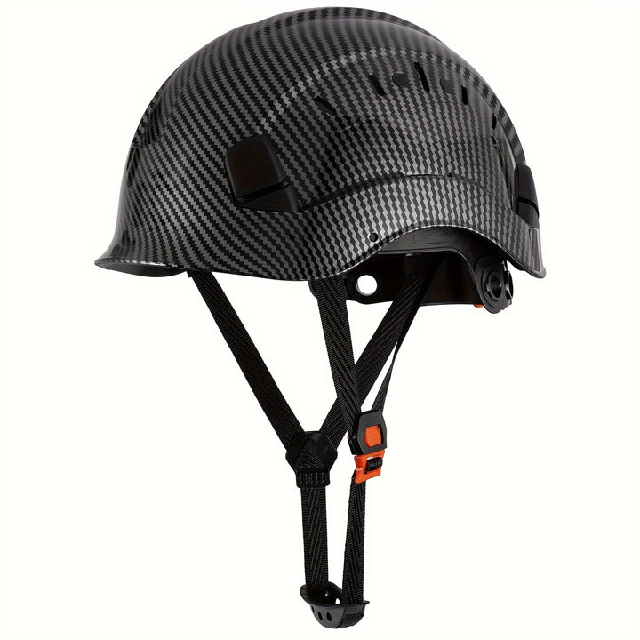 1pc LOEBUCK Carbon Fiber Pattern, Engineering Hat Carbon Fiber Work Safety Hat, Protective Building Hat