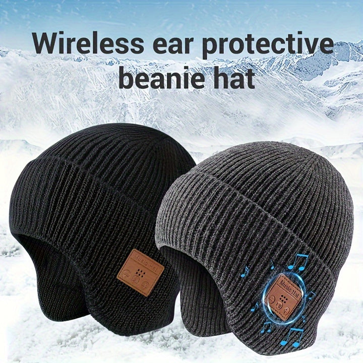 Snow Skiing Warm Wireless Beanie Hat Cold proof Music Earphone Ear Protector Woolen Hat