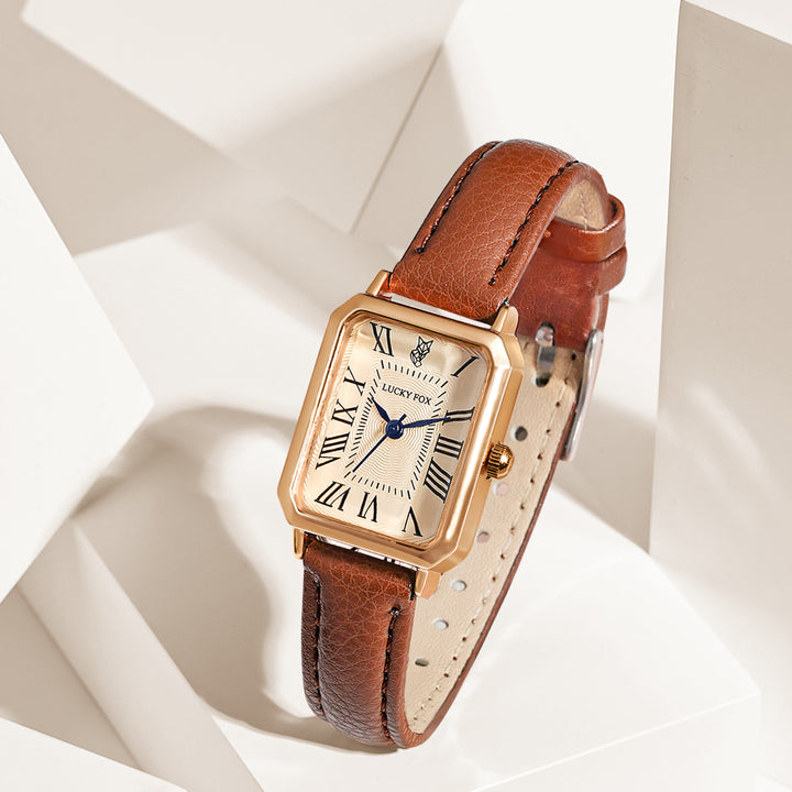 Ladies Square Roman Numeral Luxury Vintage Fashion Quartz Watch Fancy Women Watches Jewelry Sophisticated And Stylish Women Watch