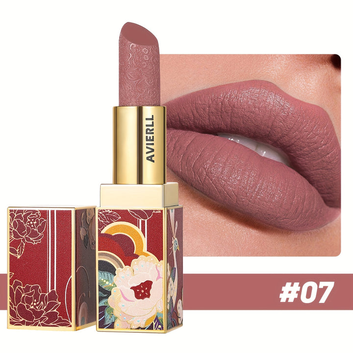Enchanting Luxurious Matte Velvet Lip Collection - Hydrating, Long-Lasting, Seamless Finish - A Fashionable Chinese Traditional Printed Gift for Women, Perfect for Valentines Day & Lunar New Year Celebrations