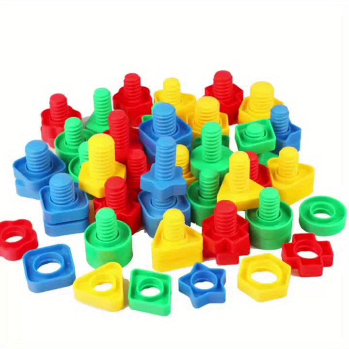 Twist, Build & Learn!
This 20-piece screw and nut building block set is perfect for little hands to develop coordination, fine motor skills, and problem-solving. Made of safe, durable plastic—fun and educational for curious young minds! 🔩🧠🎨