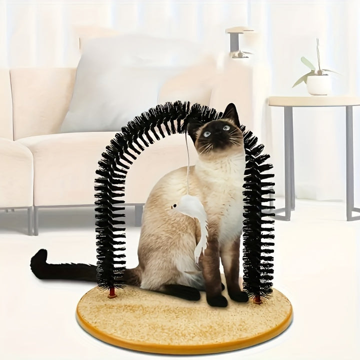 1pc Grooming Brushes And Tickle Toys That Cats Can't Resist - Cat Arch Self Groomer: Pamper Your Cat With Massages And Grooming Brushes!