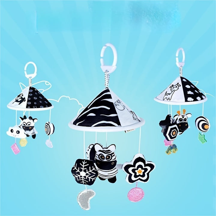 Visual Stimulation On the Go
This black and white hanging baby toy features soft animal designs, gentle wind chimes, and high-contrast colors to support early visual development. Perfect for cribs, strollers, car seats, and baby carriers. 👶🖤🤍