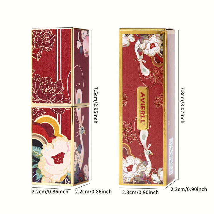 Enchanting Luxurious Matte Velvet Lip Collection - Hydrating, Long-Lasting, Seamless Finish - A Fashionable Chinese Traditional Printed Gift for Women, Perfect for Valentines Day & Lunar New Year Celebrations