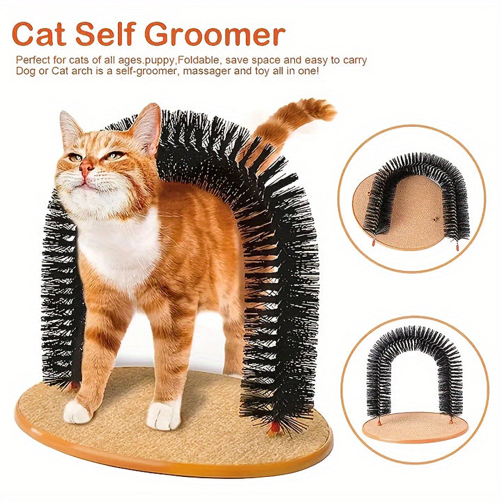 1pc Grooming Brushes And Tickle Toys That Cats Can't Resist - Cat Arch Self Groomer: Pamper Your Cat With Massages And Grooming Brushes!