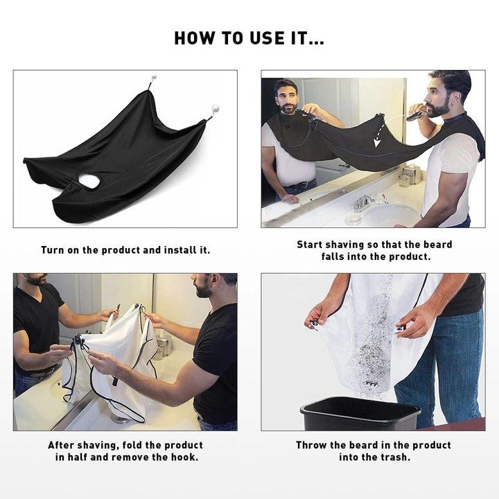 Men's Beard Shaving Apron - Cleaning Bib For Hairdressers And Shavers - Perfect For Grooming And Styling