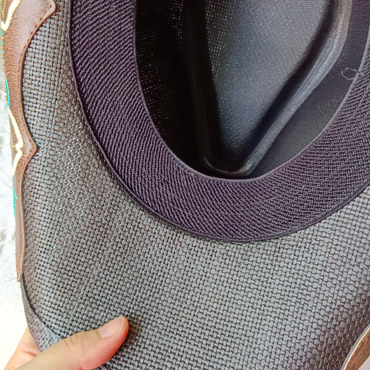 hats straw cowgirl western hat  mexican hat  retro curling hat western cowboy hat outdoor riding hat travel sports hat