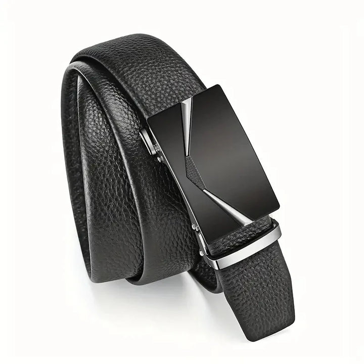 Belt Men's Leather Black Automatic Buckle Men's Trend Youth Leather Personality Simple Business High Quality Men Belts