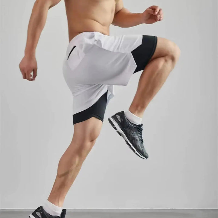 Summer Men Shorts Funny Graphic Print Running Fitness Gym Training Sport Shorts Quick Dry Workout Jogging Double Deck Shorts Man