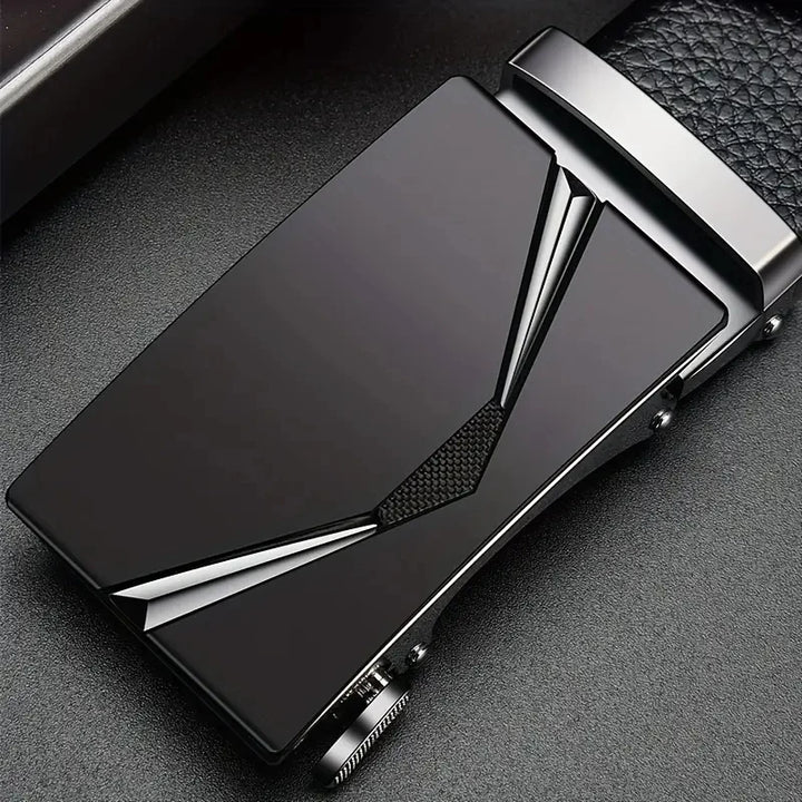 Belt Men's Leather Black Automatic Buckle Men's Trend Youth Leather Personality Simple Business High Quality Men Belts