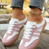 Women's Versatile Casual Slip-On Sneakers - Striped Synthetic Low-Top, Sporty